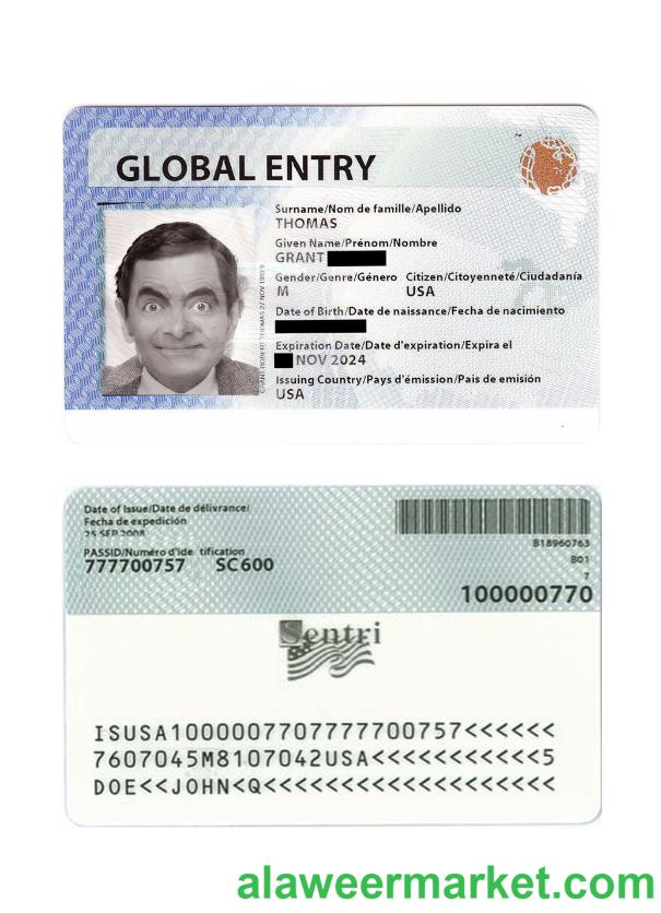 USA Global entry card